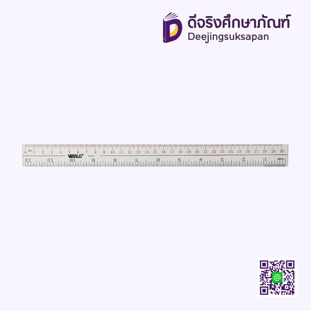 ไม้บรรทัดอะคริลิค 30cm. WR-630 สีใส WAGO