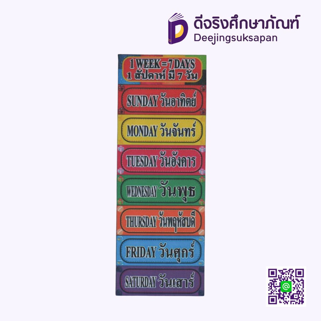 สื่อการสอน 1 สัปดาห์ มี 7 วัน 10x29 ซม. I PLAY