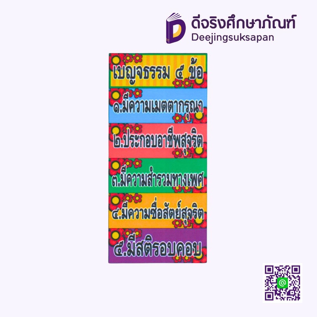 สื่อการสอน เบญจธรรม 5 ข้อ 10x29 ซม. I PLAY