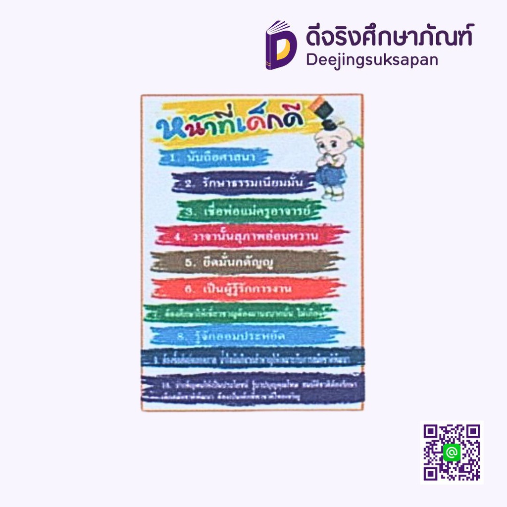 สื่อการสอนฟิวเจอร์บอร์ด A3 หน้าที่เด็กดี I PLAY