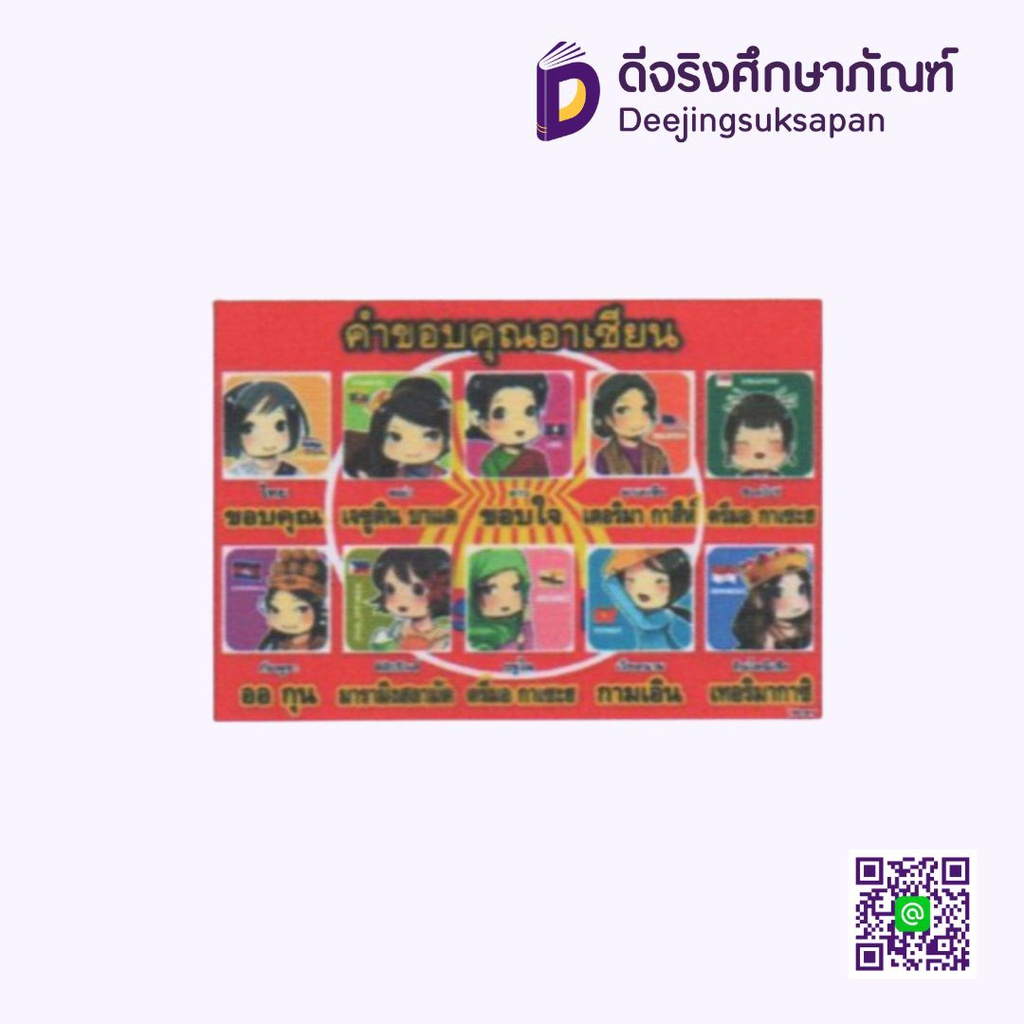 สื่อการสอนฟิวเจอร์บอร์ด A3 คำขอบคุณอาเซียน I PLAY