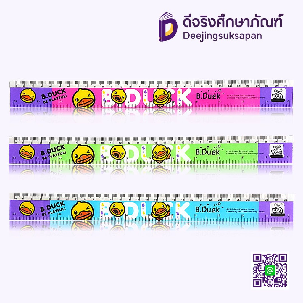 ไม้บรรทัด PVC 12 นิ้ว No.BDR07 BEARRON GIFT