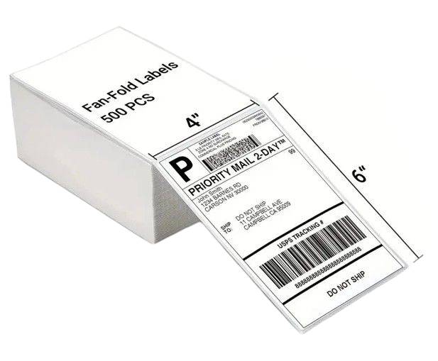 สติ๊กเกอร์พิมพ์บาร์โค้ด 100X150 ซม. 500แผ่น แบบแผ่น