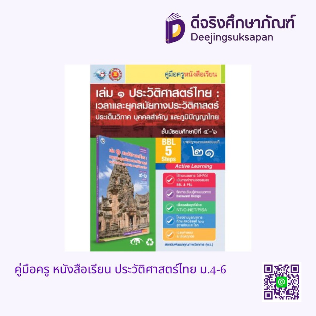 คู่มือครู หนังสือเรียน ประวัติศาสตร์ไทย ม.4-6 พว