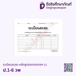 ระเบียนสะสม หลักสูตรแกนกลางฯ 51 วพ